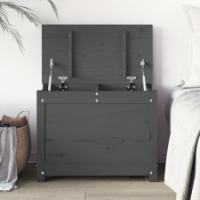 vidaXL szürke tömör fenyőfa tárolóláda 60 x 32 x 45,5 cm bútor