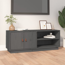 vidaXL szürke tömör fenyőfa TV-szekrény 105 x 34 x 40 cm bútor