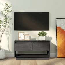 vidaXL szürke tömör fenyőfa TV-szekrény 74 x 34 x 40 cm bútor