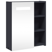 vidaXL szürke tükrös fürdőszobaszekrény LED-del 45 x 13 x 52 cm (357966) fürdőszoba bútor