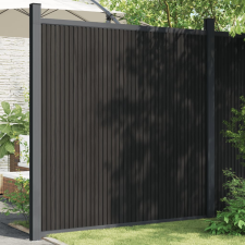 vidaXL szürke WPC kerítéspanel 2 oszloppal 180 x 186 cm kerti bútor