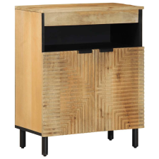 vidaXL tálalószekrény fekete 60x33x75 cm tömör mangófa bútor