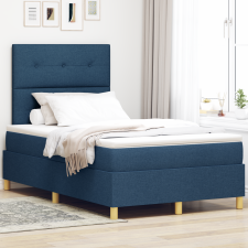 vidaXL Tálcás Ágy Matraccal Kék 120x200 cm Szövet ágy és ágykellék