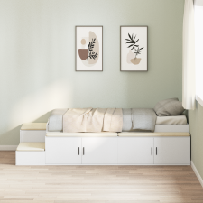 vidaXL Tároló Ágykeret Fehér 100x200 cm ágy és ágykellék