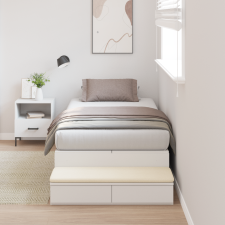 vidaXL Tároló Ágykeret Fehér 75x190 cm ágy és ágykellék