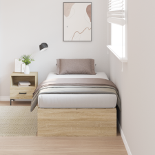 vidaXL Tároló Ágykeret Sonoma Tölgy 100x200 cm ágy és ágykellék