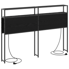 vidaXL Tároló fejtámla fejtámlával tárolóval Fekete tölgy 135 cm Faanyag (859745) ágy és ágykellék