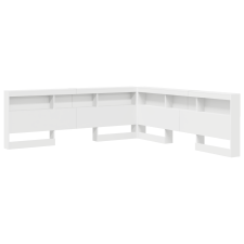 vidaXL Tároló fejtámla polcokkal fejtámlával tárolóval Fehér 180 cm Faanyag (3335509) ágy és ágykellék