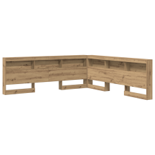 vidaXL Tároló fejtámla polcokkal fejtámlával tárolóval kézműves tölgy 200 cm Faanyag (3335476) ágy és ágykellék