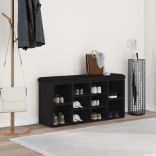 vidaXL Tároló Pad Fekete Tölgy 100x30x48 cm Műszaki Fa bútor