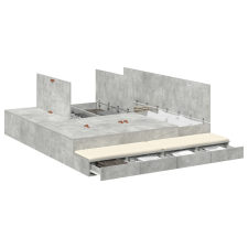 vidaXL tárolóágykeret beton szürke 200x200 cm (3335624) ágy és ágykellék