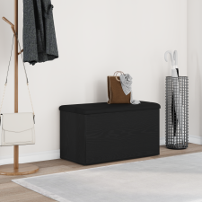 vidaXL Tárolópad Fekete Tölgy 80x40x45 cm Mérnöki Fa bútor