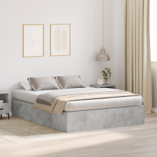 vidaXL Tárolós Ágykeret Beton Szürke 135x190 cm ágy és ágykellék