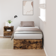 vidaXL Tárolós Ágykeret Füstölt Tölgy 100x200 cm ágy és ágykellék