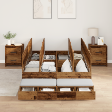 vidaXL tárolós ágykeret régi fa 120x200 cm ágy és ágykellék