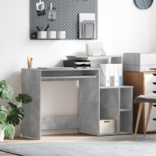 vidaXL Tárolós Asztal Beton Szürke 120.5x44x88.5 cm Mérnöki Fa íróasztal