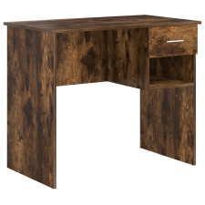 vidaXL Tárolós asztal Füstölt tölgy 90x49.5x75 cm Mérnöki fa (869270) íróasztal
