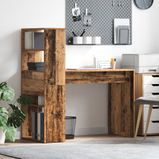 vidaXL Tárolós Régi Fa 113x54x120 cm Szerelt Fa íróasztal