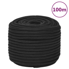 vidaXL teljesen fekete polipropilén hajókötél 14 mm 100 m építőanyag