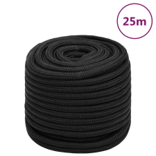 vidaXL teljesen fekete polipropilén hajókötél 16 mm 25 m építőanyag