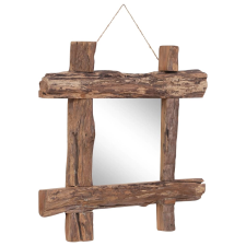 vidaXL természetes színű újrahasznosított fa rönktükör 50 x 50 cm (283933) bútor