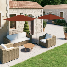 vidaXL Terrakotta dupla napernyő acélrúddal 600 cm kerti bútor