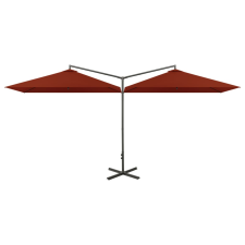 vidaXL terrakotta dupla napernyő acélrúddal 600 x 300 cm kerti bútor