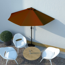 vidaXL terrakotta féloldalas napernyő alumíniumrúddal 270x135x245 cm kerti bútor