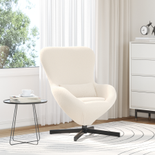 vidaXL Tojásfotel Krém Curly Gyapjú-szerű Szövet bútor