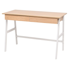 vidaXL tölgyfa/fehér színű faforgácslap íróasztal 110 x 55 x 75 cm íróasztal