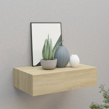 vidaXL tölgyszínű falra szerelhető fiókos polc 40 x 23,5 x 10 cm bútor