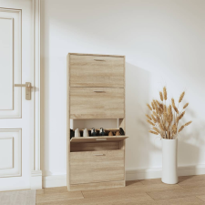 vidaXL tölgyszínű szerelt fa cipősszekrény 59x17x150 cm bútor