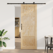 vidaXL tolóajtó hardver készlettel 83x232 cm Szilárd fa fenyő nyílászáró
