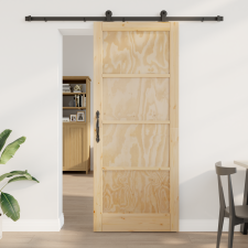 vidaXL Tolóajtó szerelvénykészlettel 86x211 cm Tömör Fenyő nyílászáró