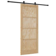 vidaXL Tolóajtó szerelvénykészlettel 86x211 cm Tömör Fenyő (3333372) nyílászáró