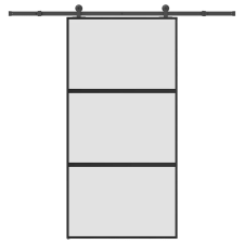 vidaXL tolóajtó vasalatokkal 102,5x205 cm edzett üveg&Alumínium nyílászáró