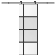 vidaXL tolóajtó vasalatokkal 76x205 cm edzett üveg&Alumínium nyílászáró