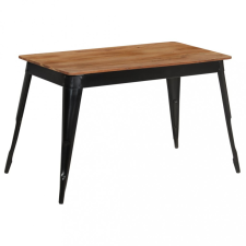 vidaXL tömör akácfa/acél étkezőasztal 120 x 60 x 76 cm bútor