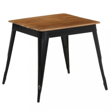 vidaXL tömör akácfa/acél étkezőasztal 75 x 75 x 76 cm bútor