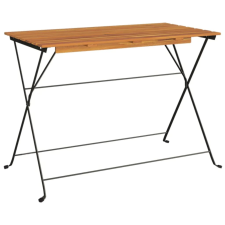 vidaXL tömör akácfa és acél összecsukható bisztróasztal 100x54x71 cm (319971) kerti bútor