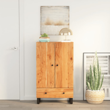 vidaXL tömör akácfa és vas magasszekrény fiókkal 60x33x100 cm bútor