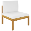 vidaXL tömör akácfa kerti középső kanapé párnákkal