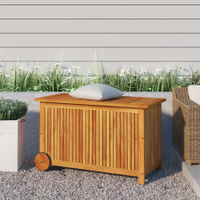 vidaXL tömör akácfa kerti tárolóláda kerekekkel 90 x 50 x 58 cm kerti tárolás