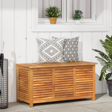 vidaXL tömör akácfa kerti tárolóláda zsaluval 113 x 50 x 56 cm kerti tárolás