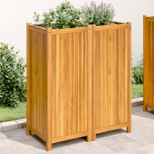 vidaXL Tömör akácfa kerti virágtartó béléssel 84 x 42 x 100 cm kerti tárolás