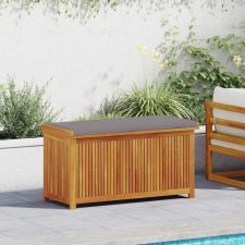 vidaXL Tömör akácfa kültéri párnatartó láda 113x50x60,5 cm kerti tárolás
