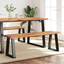 vidaXL tömör akácfa pad természetes éllel 140 cm bútor