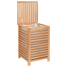 vidaXL tömör diófa szennyeskosár 45 x 45 x 65 cm (350353) bútor
