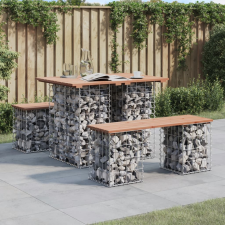 vidaXL tömör duglászfenyő gabion kerti pad 100x70x72 cm kerti bútor