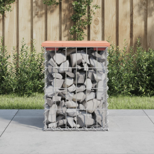 vidaXL tömör duglászfenyő gabion kerti pad 33x31x42 cm kerti bútor
